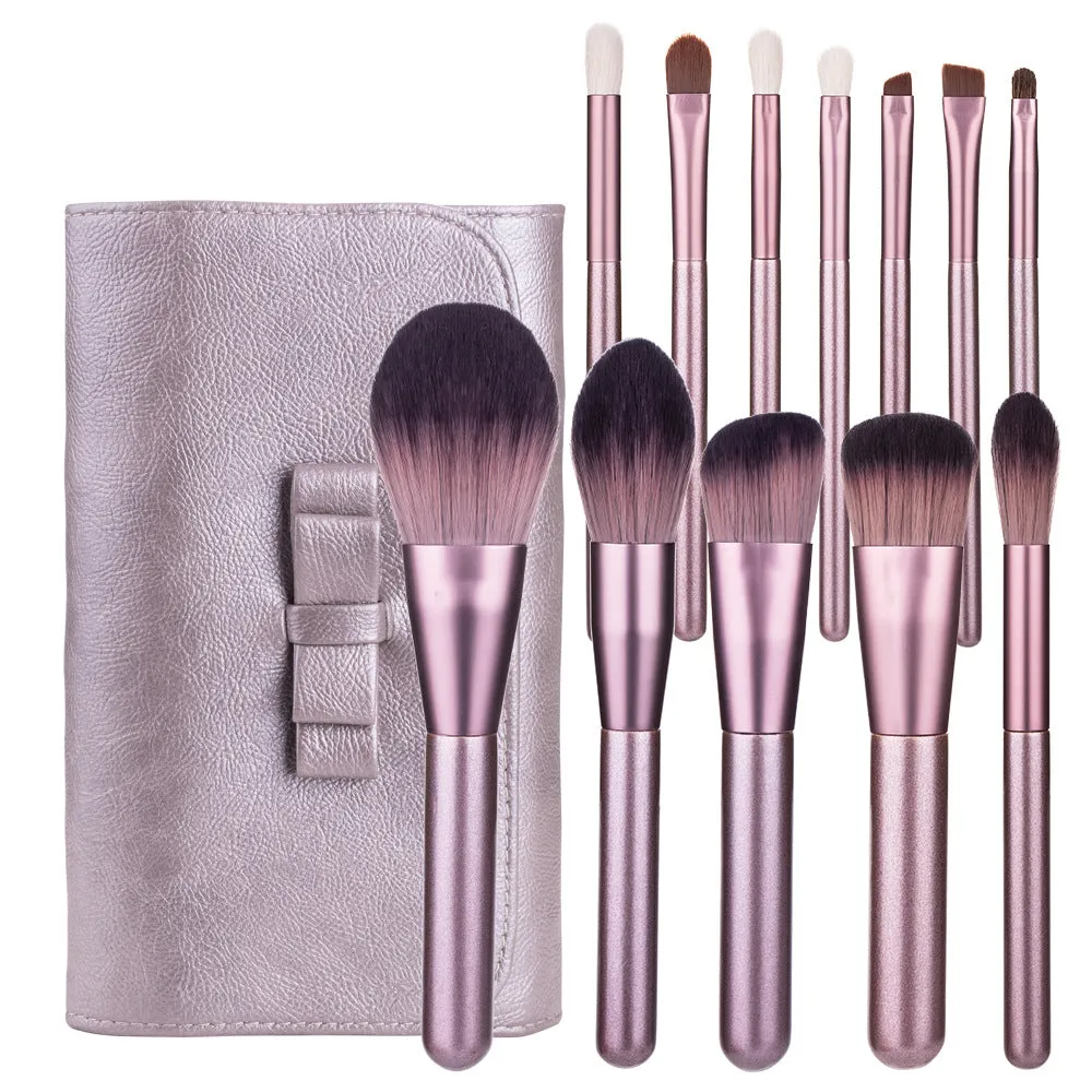 12 pieces of small grape makeup brush set for beginners, complete set of beauty tools, eye brush and powder brush