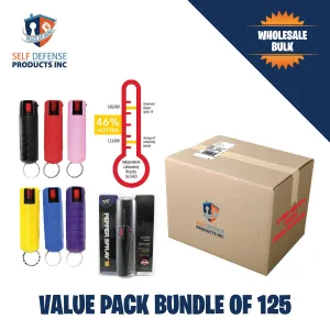 125 Units Mix Colors Hard Case Pepper Sprays with Key-Chains