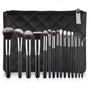 15 pieces makeup brush set eye shadow brush concealer brush wooden handle makeup makeup brush with storage bag