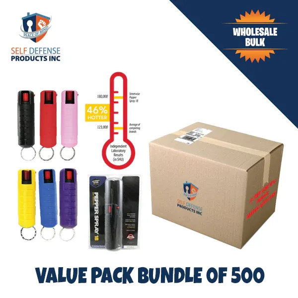 500 Units Mix Colors Hard Case Pepper Sprays with Key-Chains