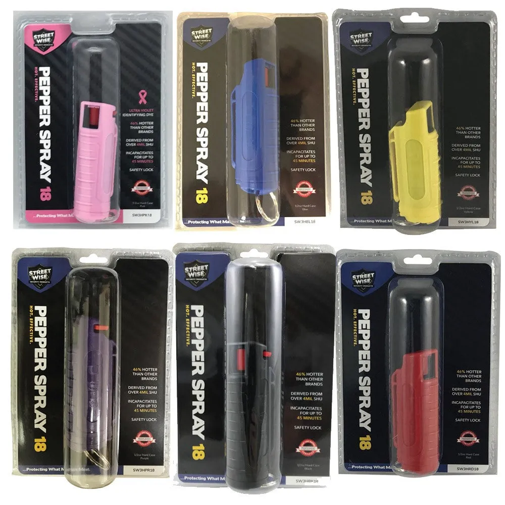 500 Units Mix Colors Hard Case Pepper Sprays with Key-Chains