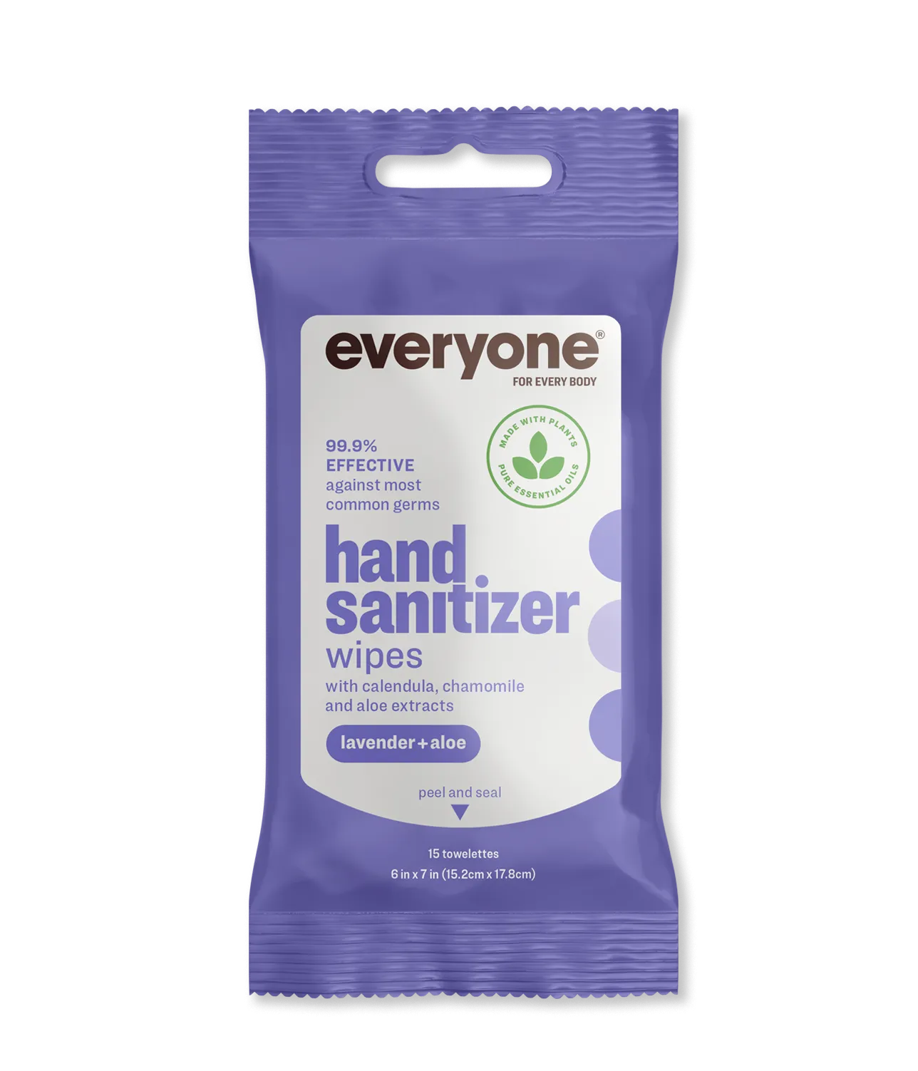 6 Pack Lavender   Aloe Resealable Hand Sanitizer Wipes