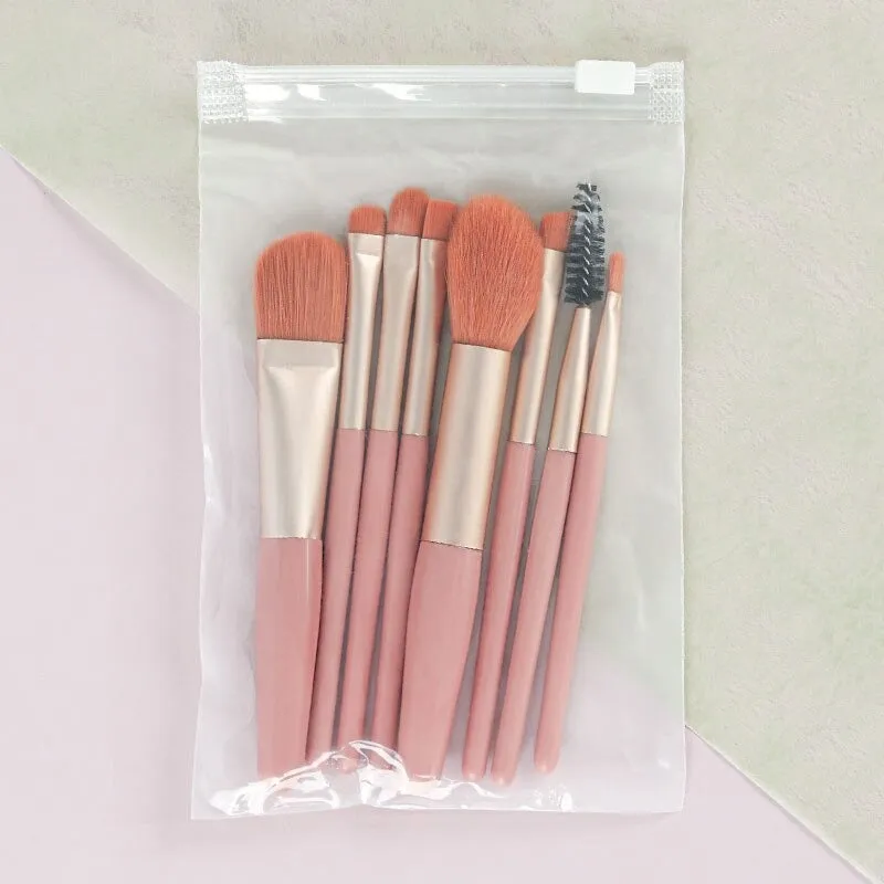 8 Pieces Travel Essential Mini Makeup Tool Brush Sets