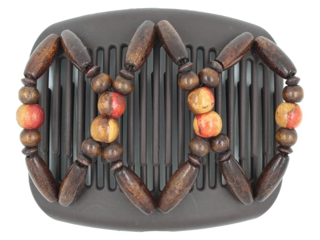 African Butterfly Hair Comb - Beada Brown 232