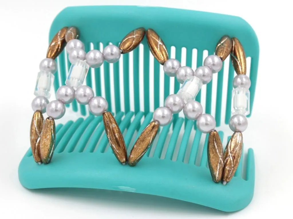 African Butterfly Hair Comb - Dalena Turquoise 14