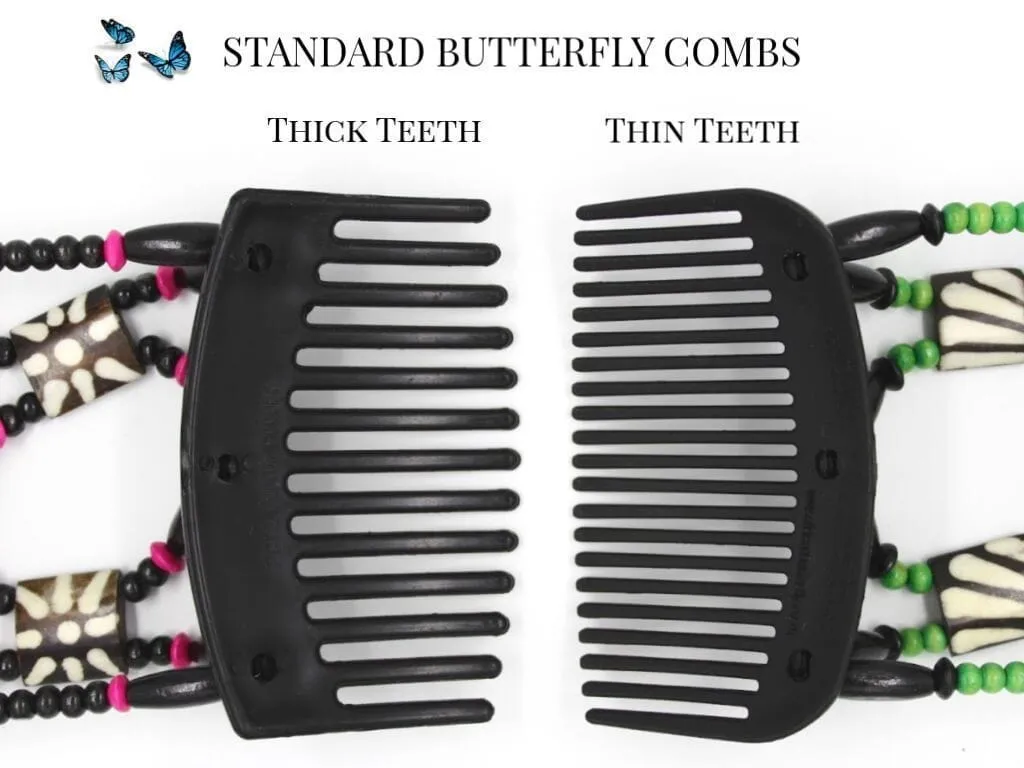 African Butterfly Thick Hair Comb - Dalena Blonde 82