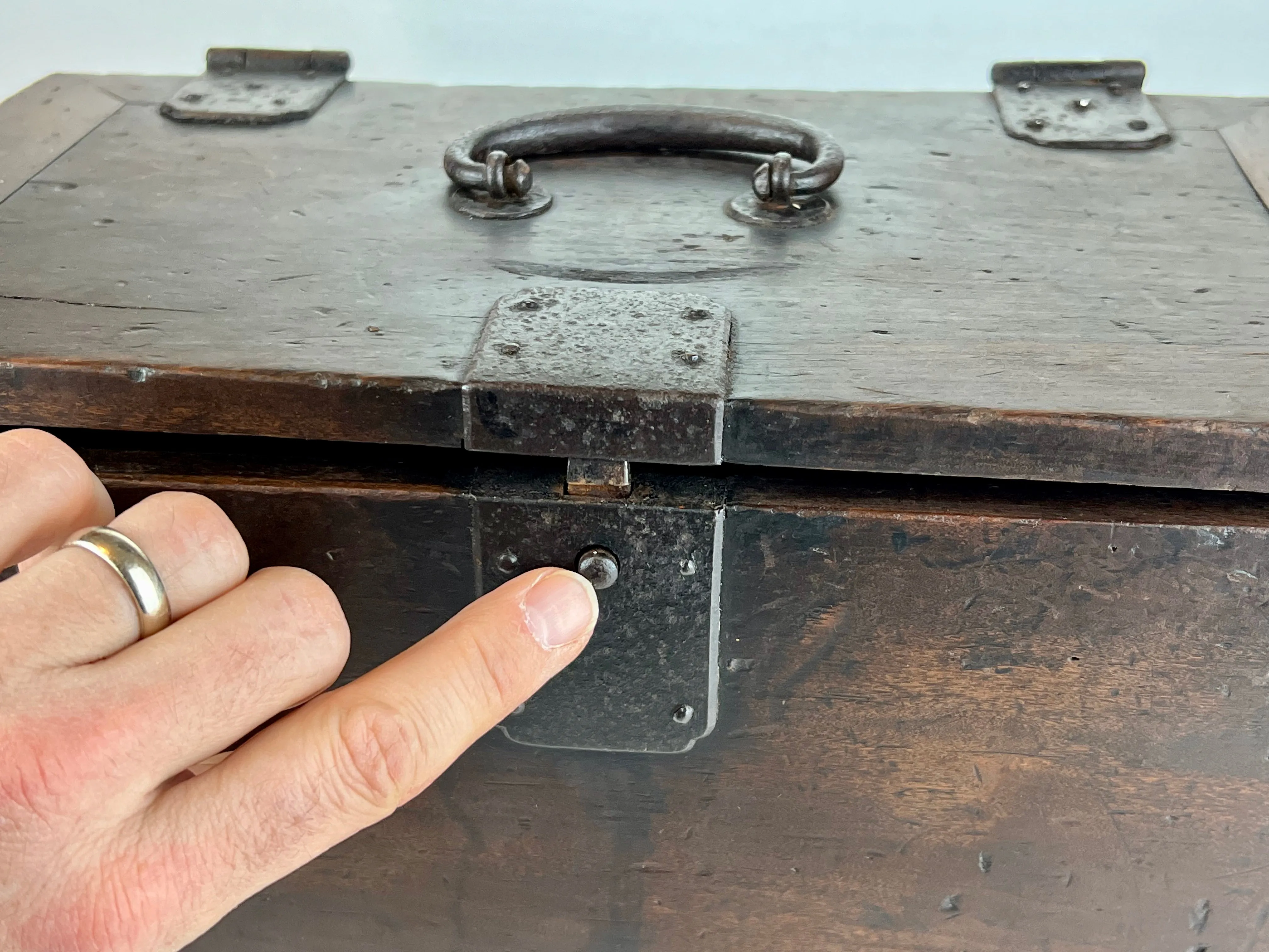 Antique Japanese Edo Era c1850 Suzuribako Calligraphy Chest Sugi Tansu 10"