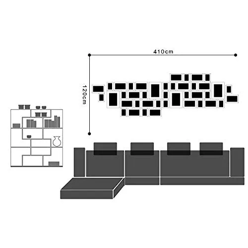 ArtzFolio Wall Photo Frame D186 | Wall Photo Frame Collage for Living Room | Picture Frames Home & Wall Decoration | Black | Set of 41 Units | 4x6-21 Unit | 6x10-16 Unit | 8x10-4 Unit