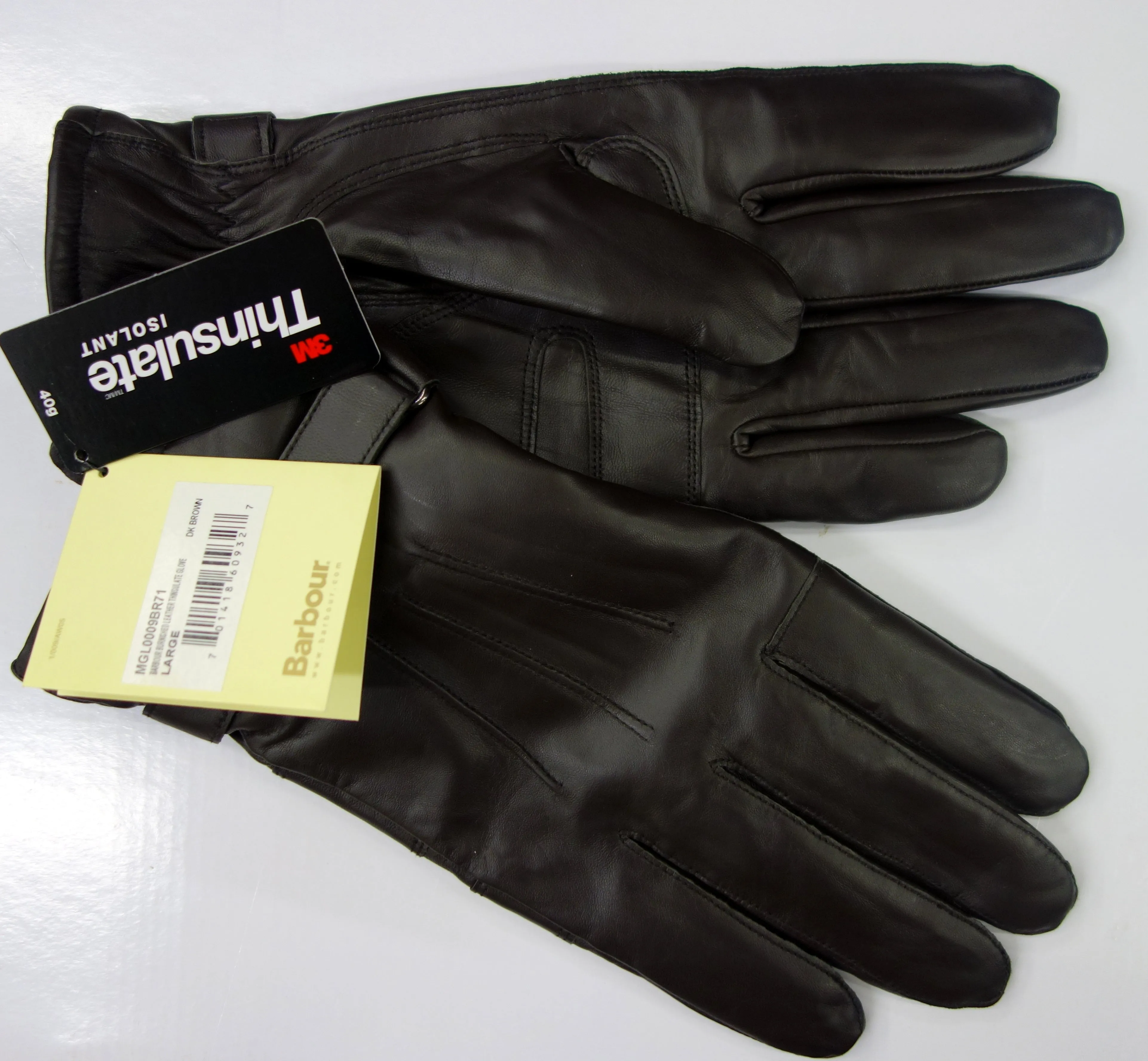 Barbour Insulated Burnished Leather Gloves in Brown - MGL0009BR71