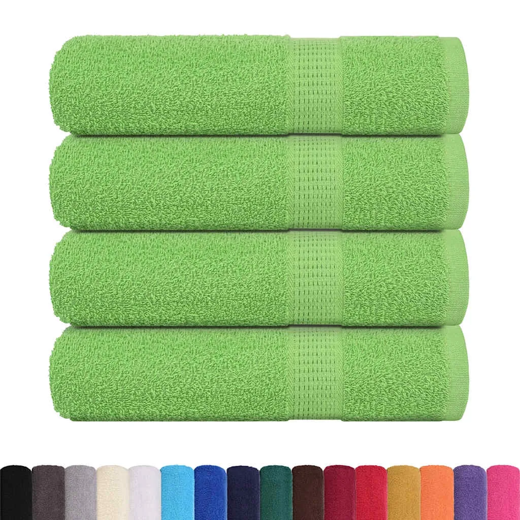 Bath Towels 4 pcs Apple Green 100x150 cm 360 gsm 100% Cotton