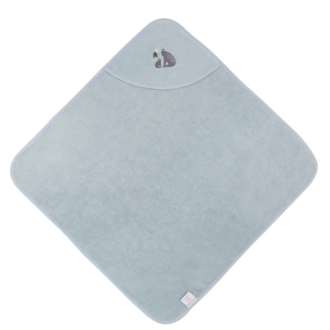 Blue Hooded Baby Towel 'Bear'