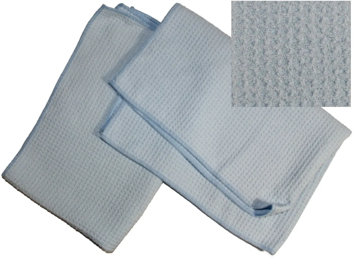 Blue Soft Waffle Style Microfiber Towels