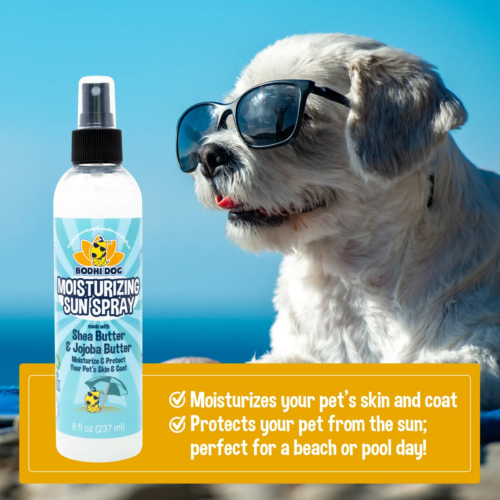 Bodhi Dog Sunscreen | Large Bottle SPF 30  Moisturizing Pet Sunscreen | Safe for All Breeds of Dogs, Cats and Horses | Natural Skin Protection and Conditioner for Skin, Coat, Nose, and Ears | Made in USA