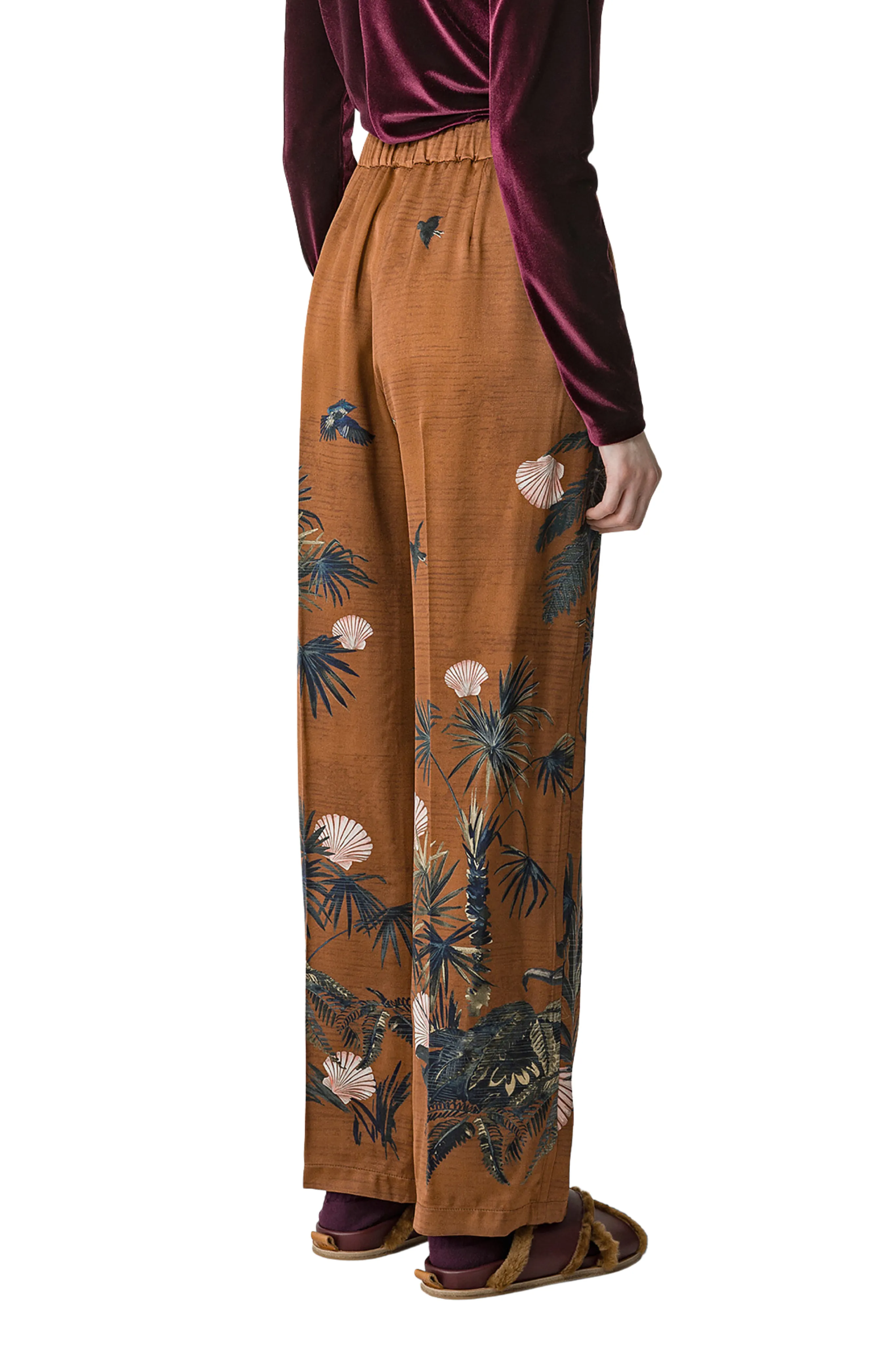 Brown Forest Print Pants