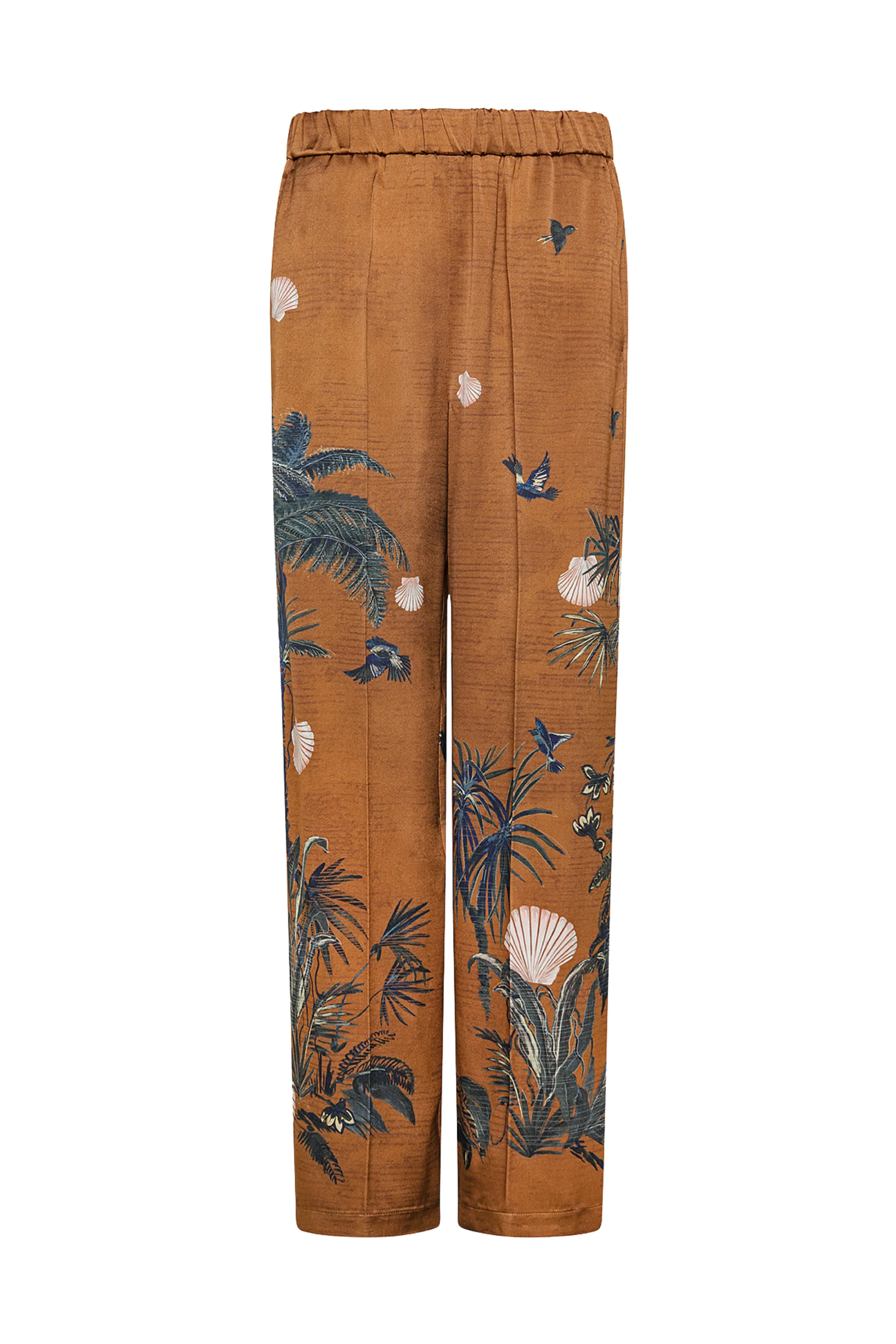 Brown Forest Print Pants