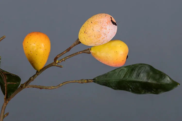 Bulk 25" Loquat Stems Spray Artificial Fruits Twigs Branches Wholesale