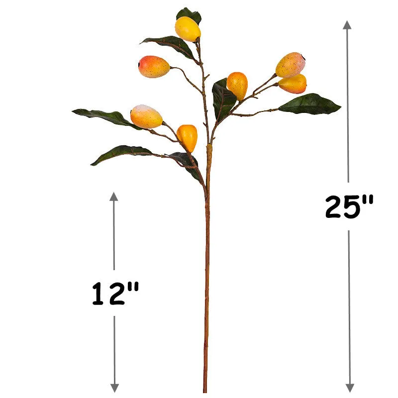 Bulk 25" Loquat Stems Spray Artificial Fruits Twigs Branches Wholesale