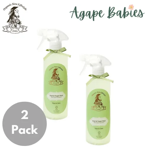 [Bundle Of 2] Organic New Lifestyle Fruits & Vegetable Wash 500ml - Made in UK Exp: