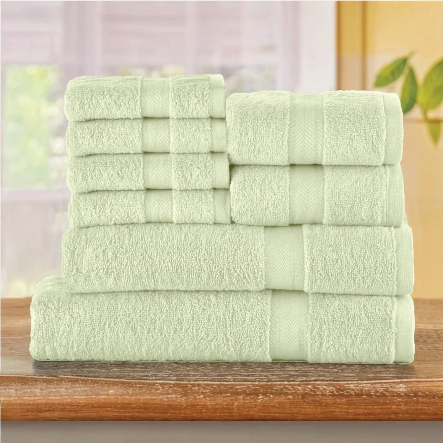 Cotton Towels 8 Piece Set-Soft Feel, Quick Dry, Highly Absorbent Durable Towels