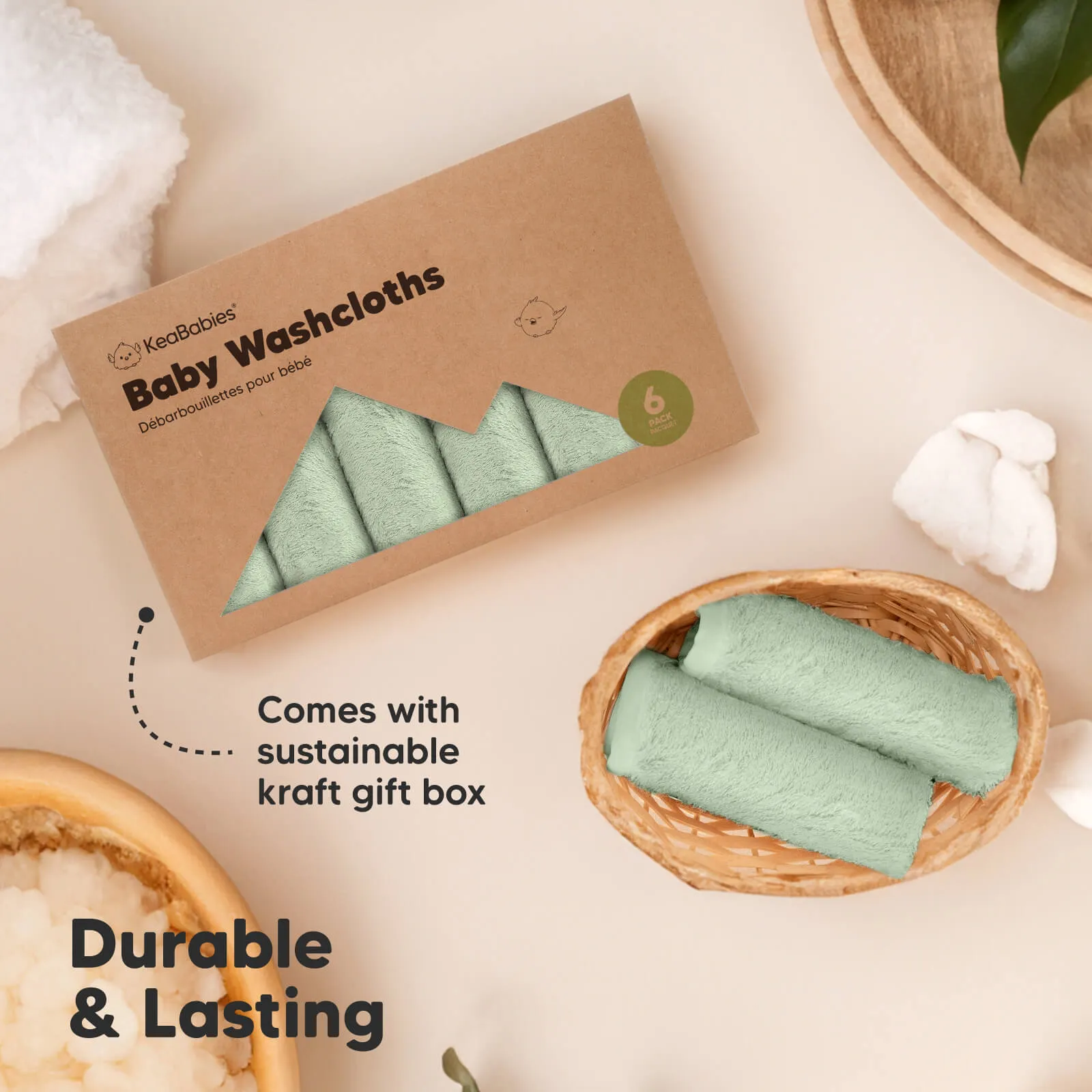 Deluxe Baby Washcloths (Pistachio)