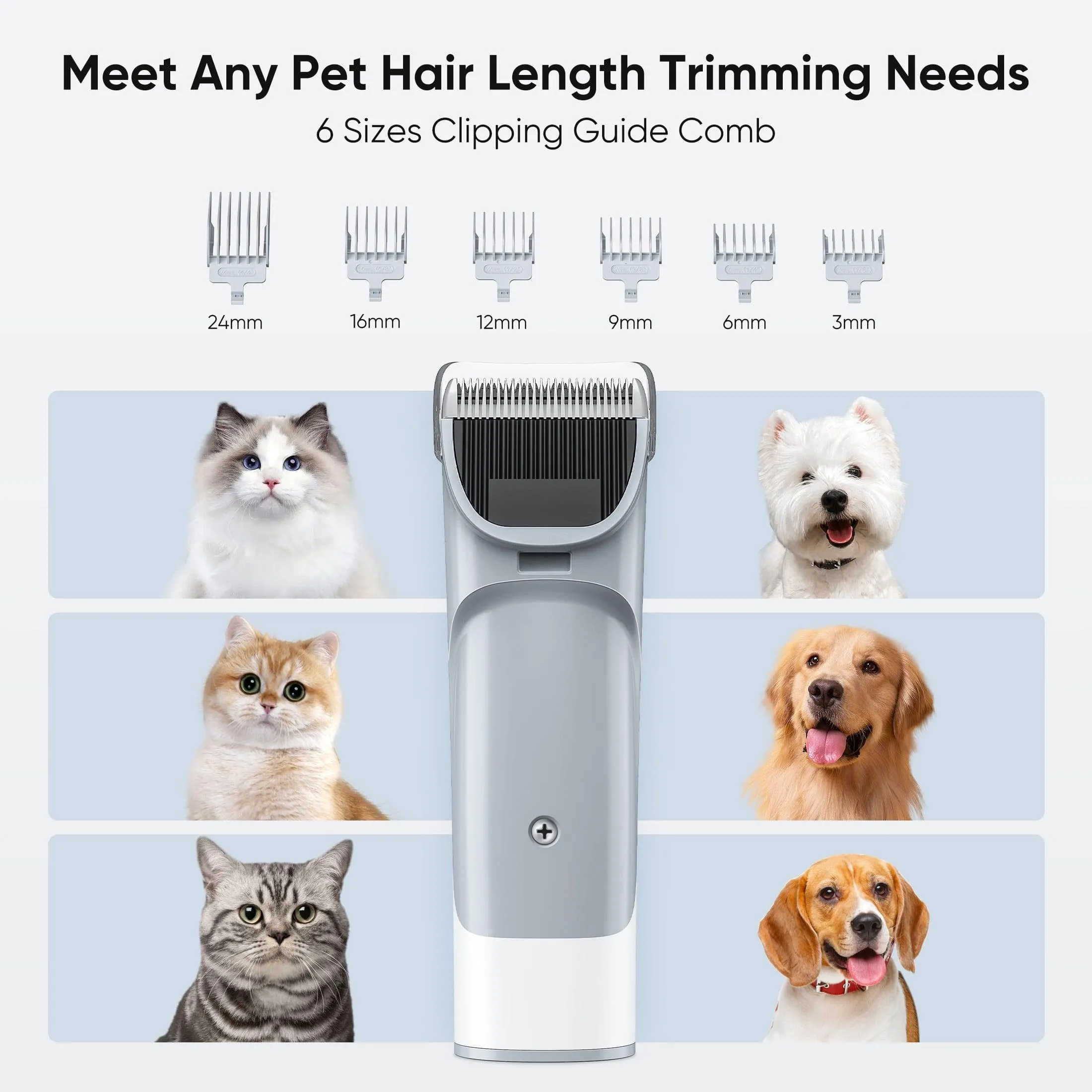 edx Dog Grooming Kit, 2.5L Pet Hair Grooming Vacuum, 5-In-1 Electric Clippers Cleaning Sets For Dog/Cat/Other Animals