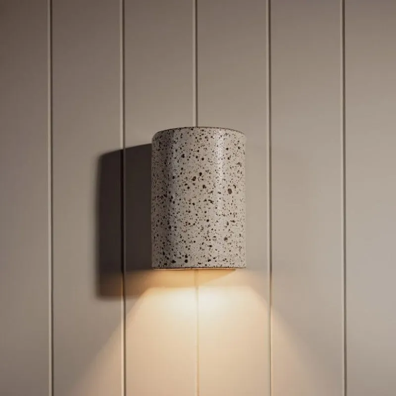 Exterior Speckled Ceramic Wall Light | Dusk