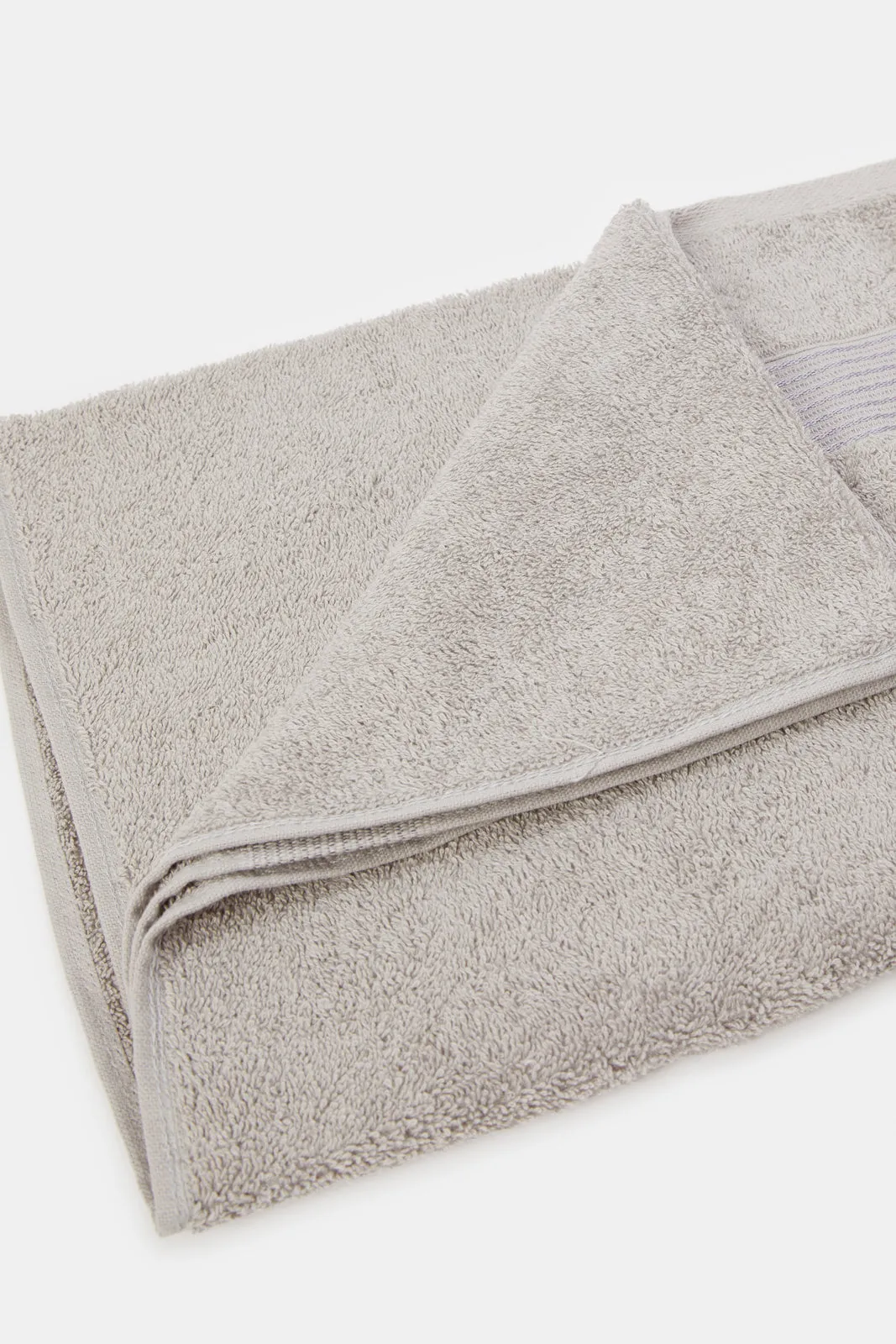 Grey Soft Cotton Beach Towel With Viscose Border