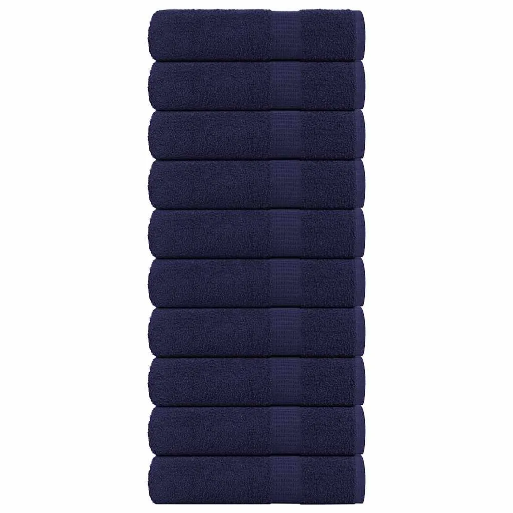 Hand Towels 10 pcs Navy Blue 50x100 cm 360 gsm 100% Cotton