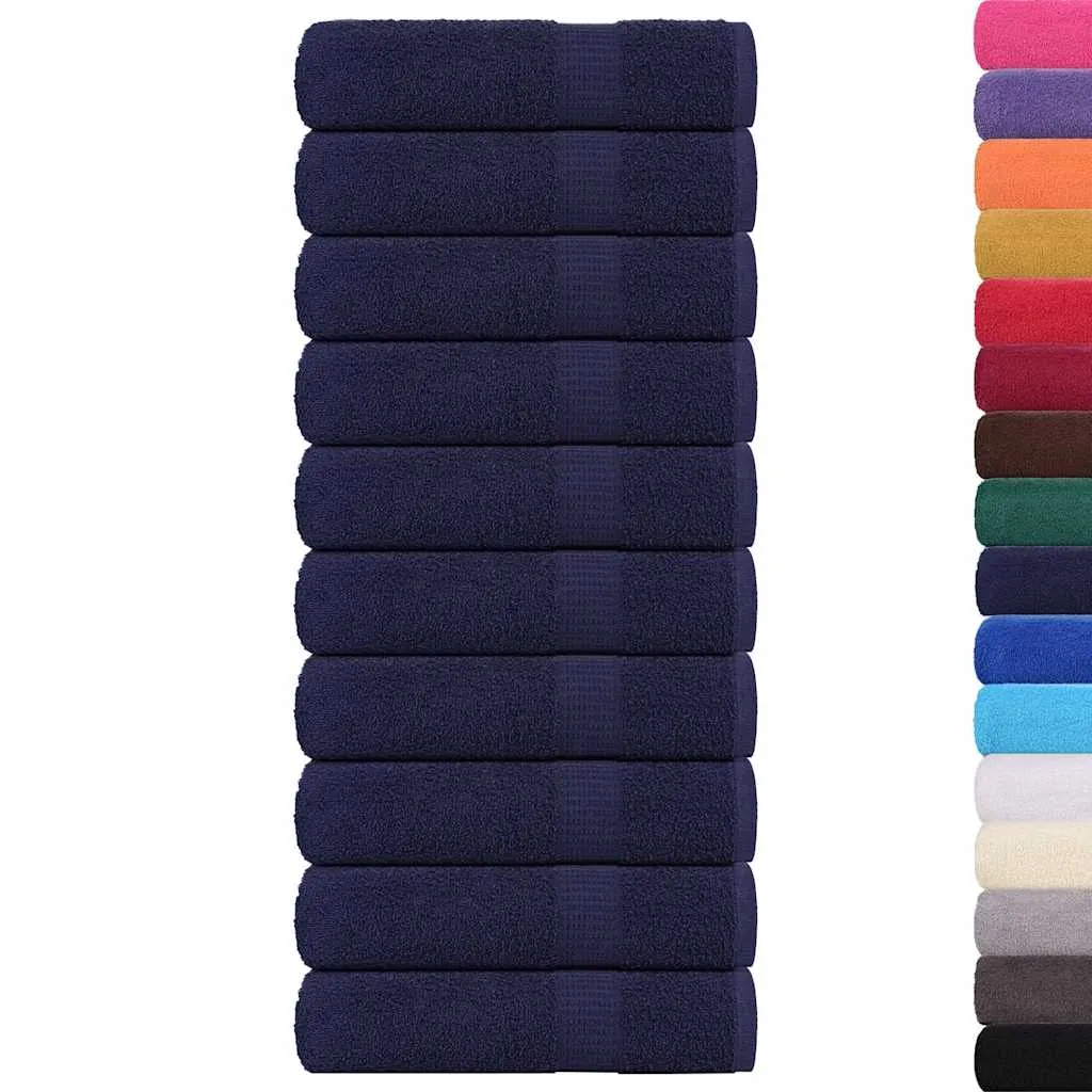 Hand Towels 10 pcs Navy Blue 50x100 cm 360 gsm 100% Cotton