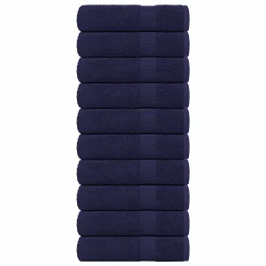 Hand Towels 10 pcs Navy Blue 50x100 cm 360 gsm 100% Cotton