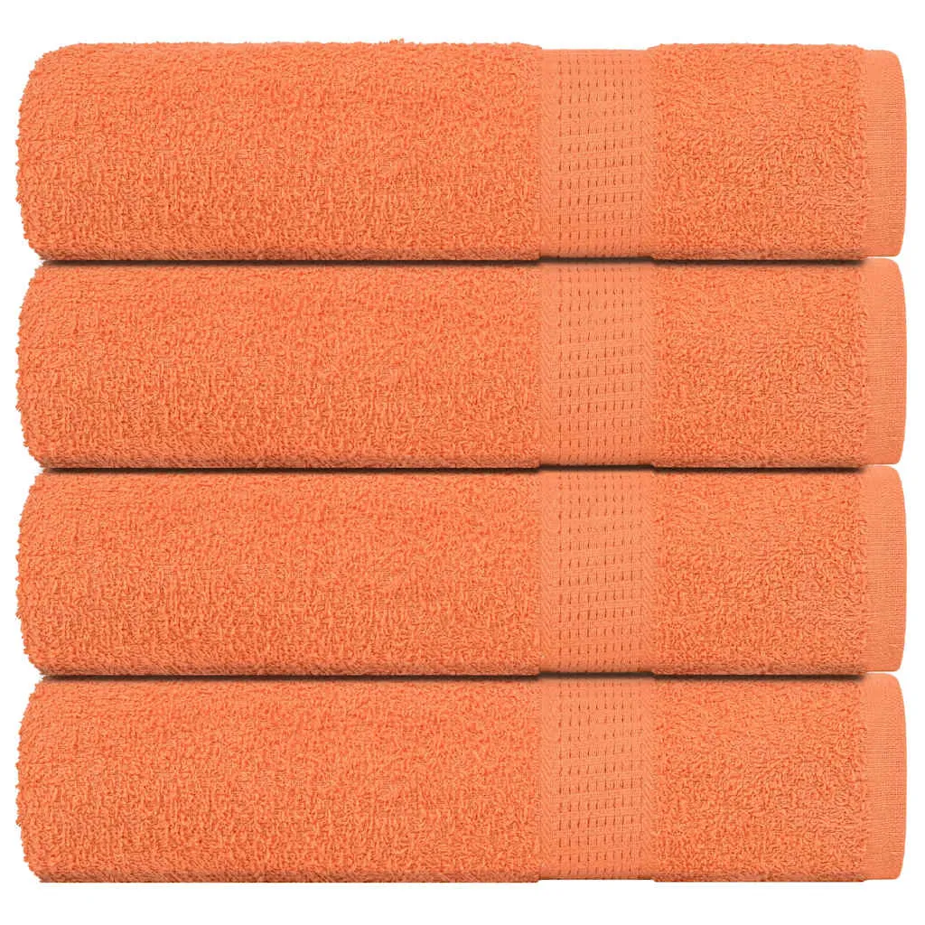 Hand Towels 4 pcs Orange 50x100 cm 360 gsm 100% Cotton