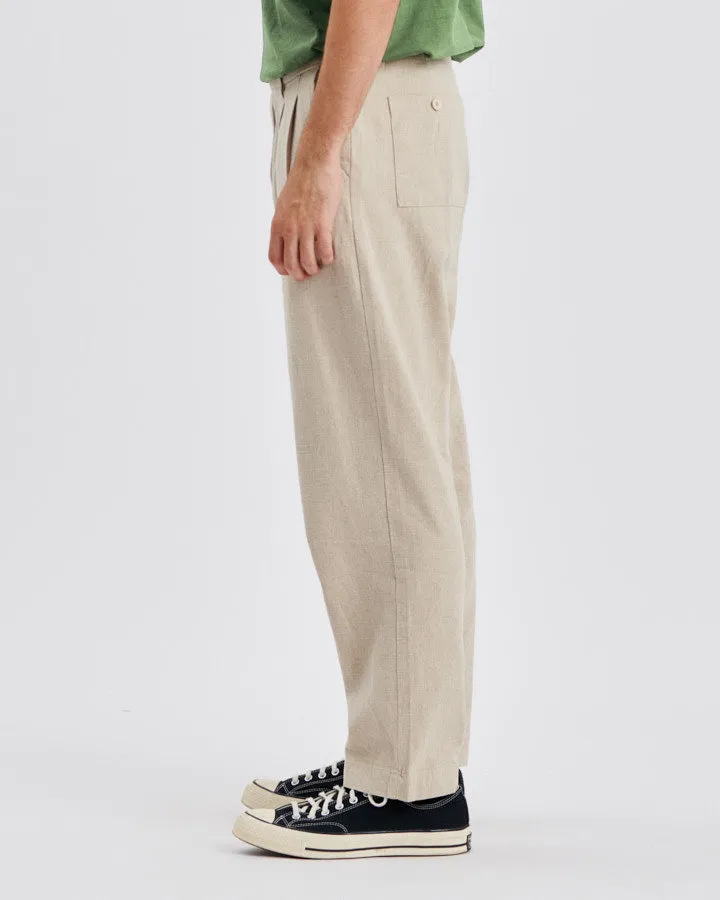 Harro Pleat Linen Pant - Tan