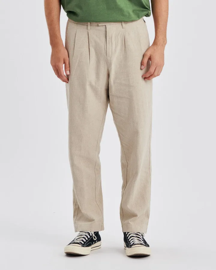 Harro Pleat Linen Pant - Tan