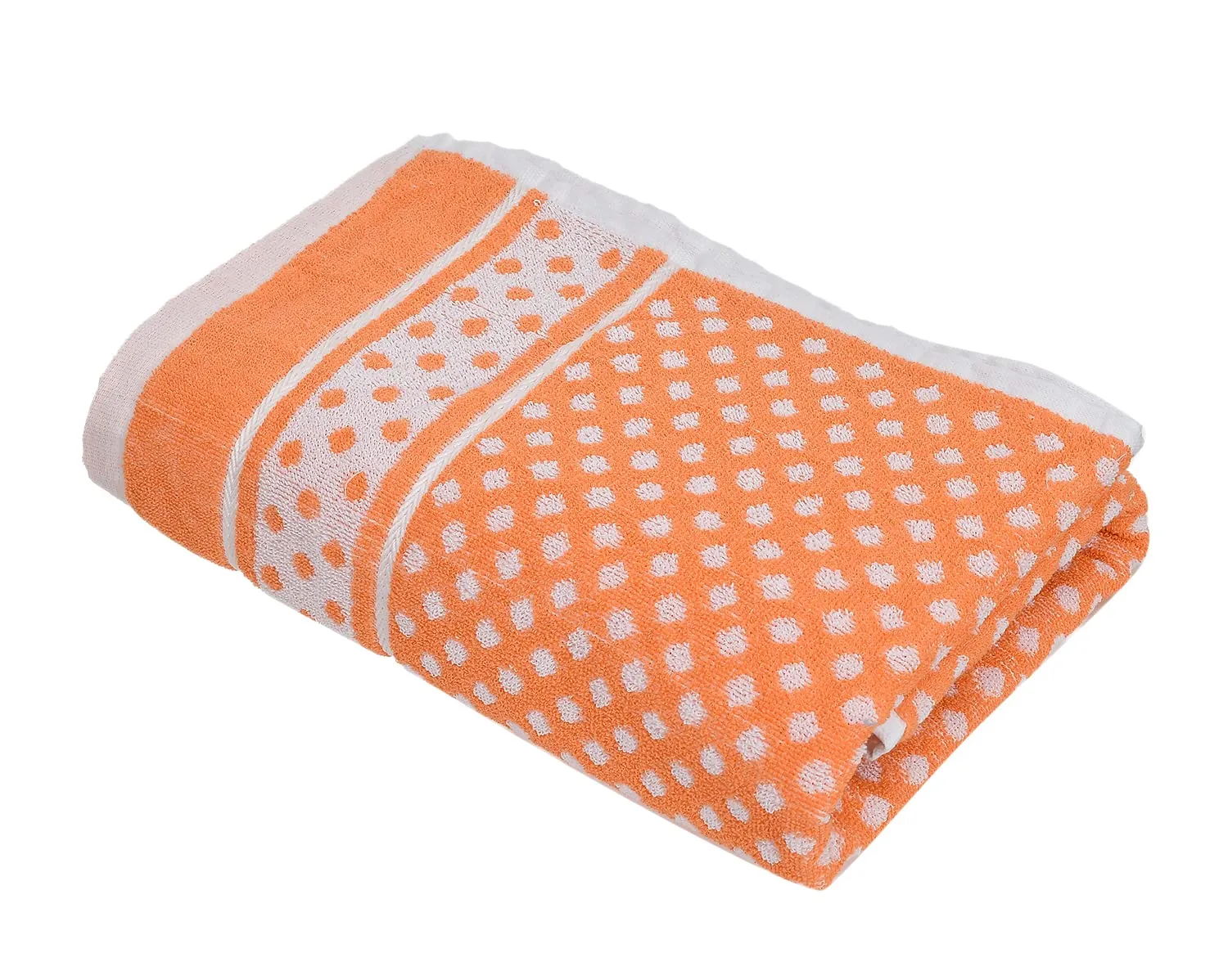 Heart HomeDot Printed Super Soft, Fluffy, and Absorbent, Cotton Bath Towel Perfect for Daily Use, 30"x60"- Pack of 2 (Orange)