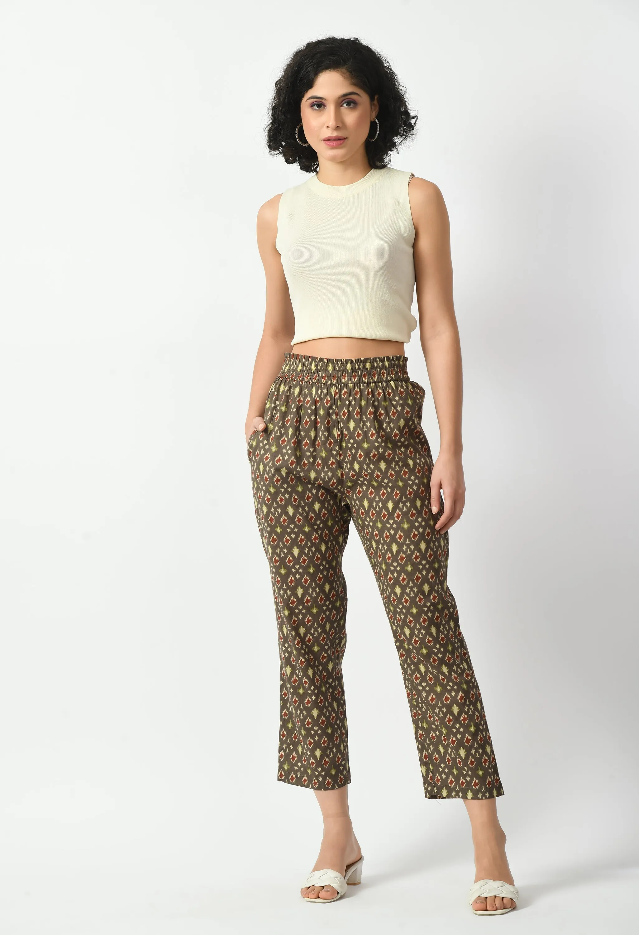 Ikat Relaxed Cotton Trousers