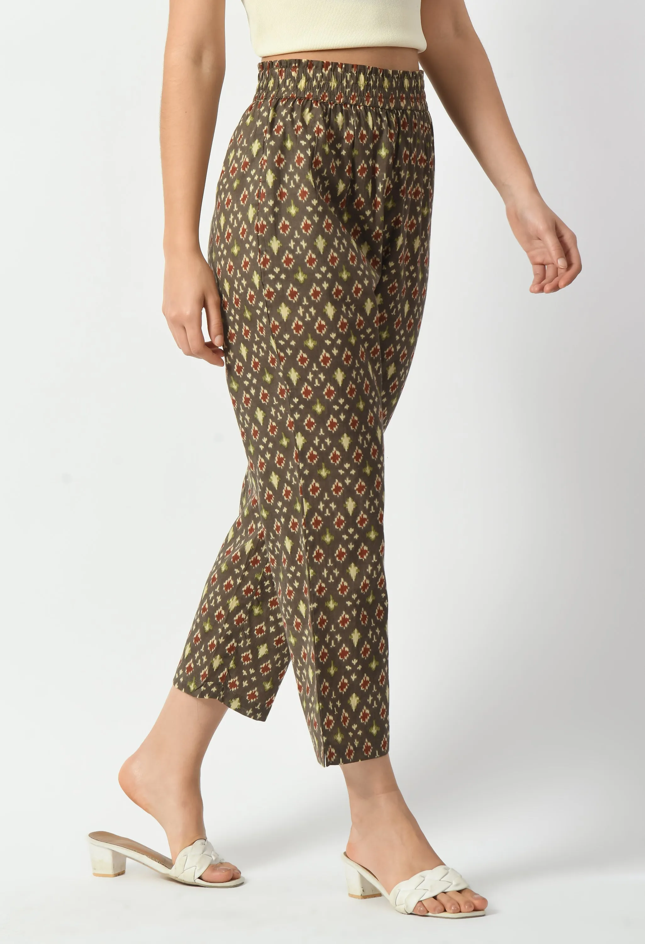 Ikat Relaxed Cotton Trousers