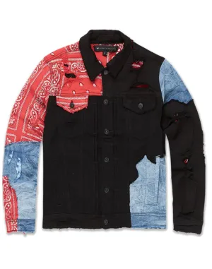 Jordan Craig - Kids  Denim Jacket - Crimson - Blue / Red/ Black