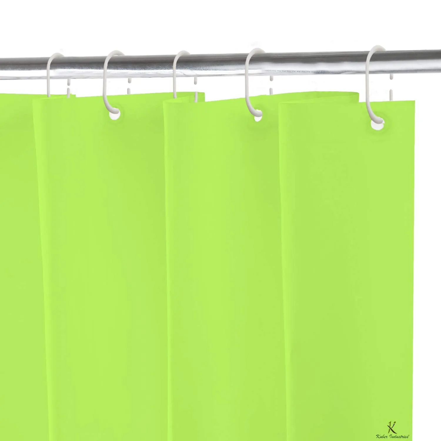 Kuber Industries 2 Pieces PEVA Shower Curtain Liner, Heavy Duty Plastic Shower Curtain with Hooks for Bathroom, Bathtub, 70" x 80", Green & Blue-KUBMART11562