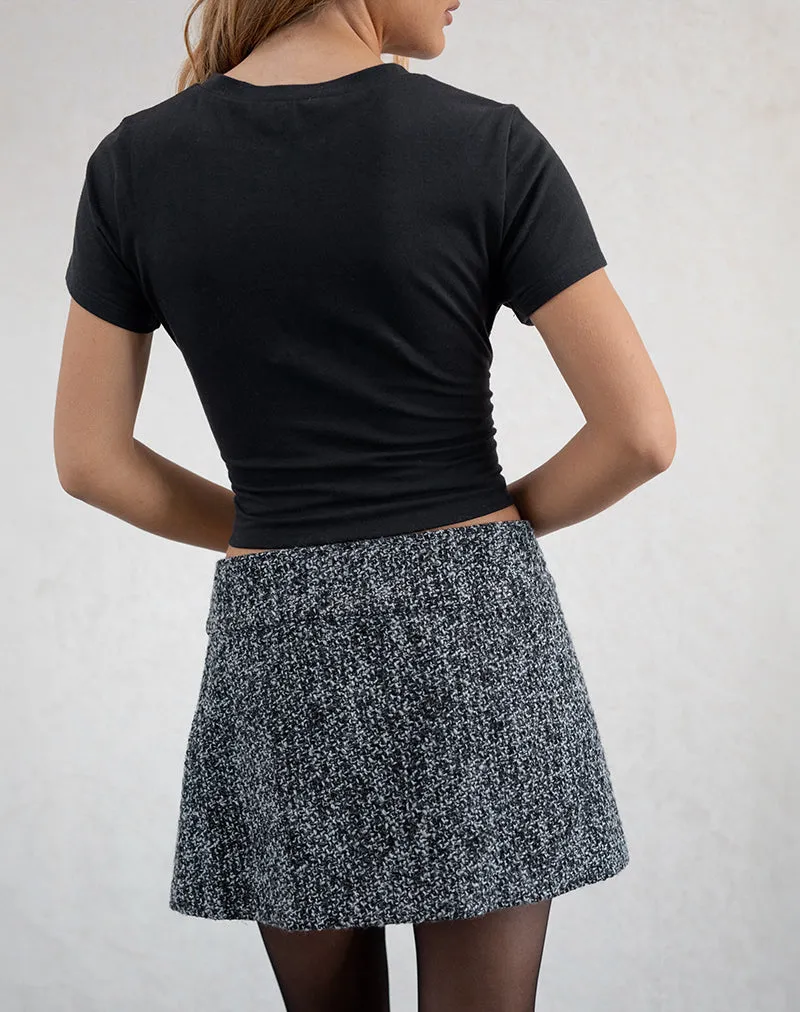 Letty Tailored Mini Skirt in Black and White