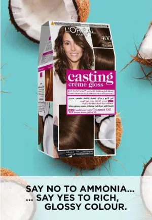 L'Oreal Paris Casting Creme Gloss Permanent Hair Colour 400 Brown