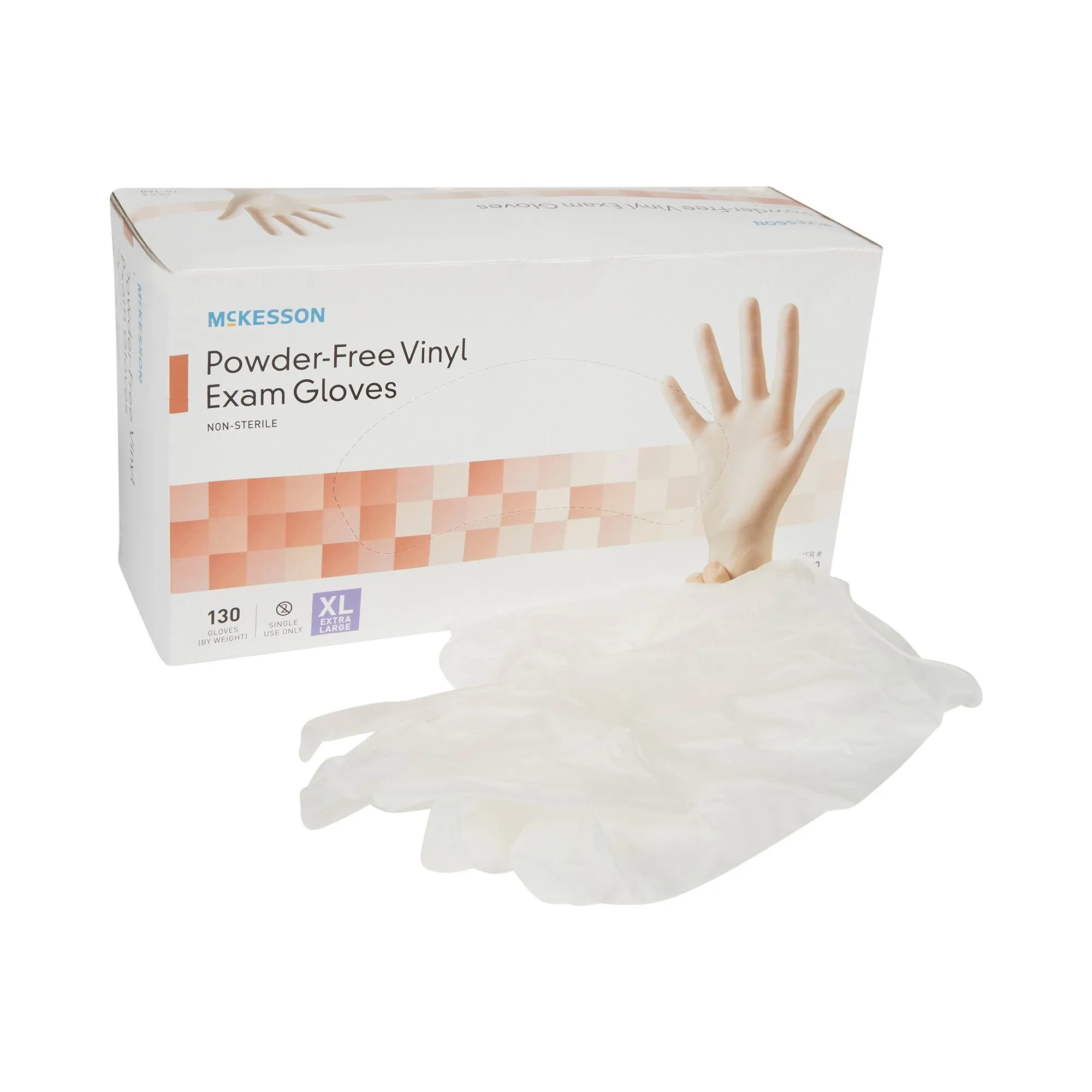 McKesson Vinyl Exam Glove, Extra Large, Clear