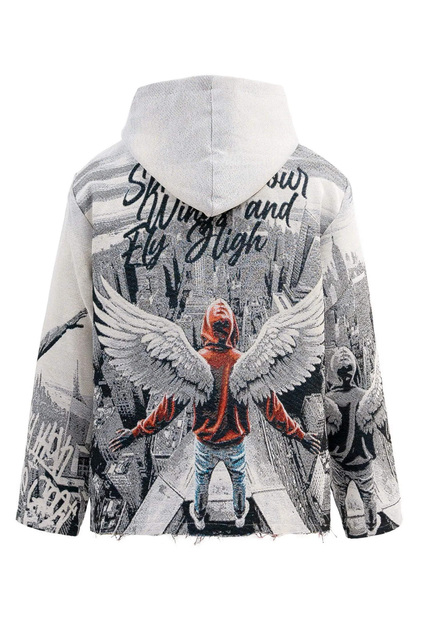 Men's Street Angel Tapestry Jacquard Long Sleeve Hoodie