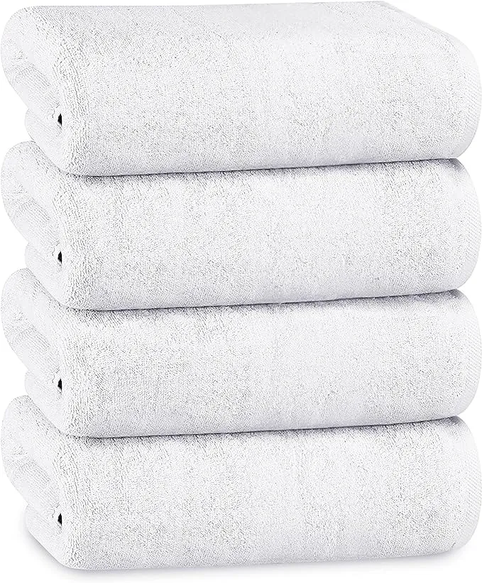 Multi-Pack Hotel Bath Sheets 500gsm Super Absorbent Quick Dry Soft Cotton Towels White Grey for B&Bs and Hospitals OLIVIA ROCCO