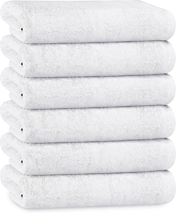 Multi-Pack Hotel Bath Sheets 500gsm Super Absorbent Quick Dry Soft Cotton Towels White Grey for B&Bs and Hospitals OLIVIA ROCCO