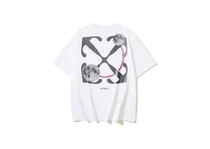 Off-White - Printed 'Double Moon' White T-Shirt