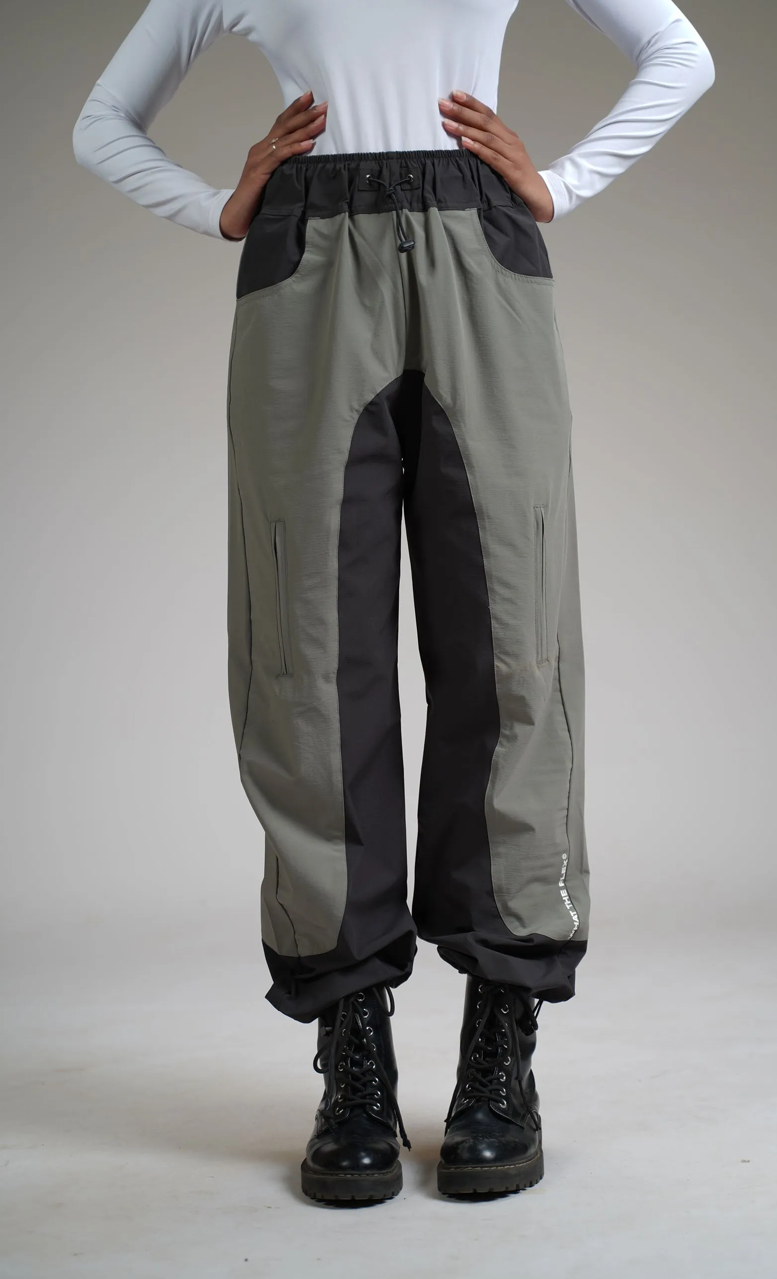 OLIVE PANEL Parachute Pants