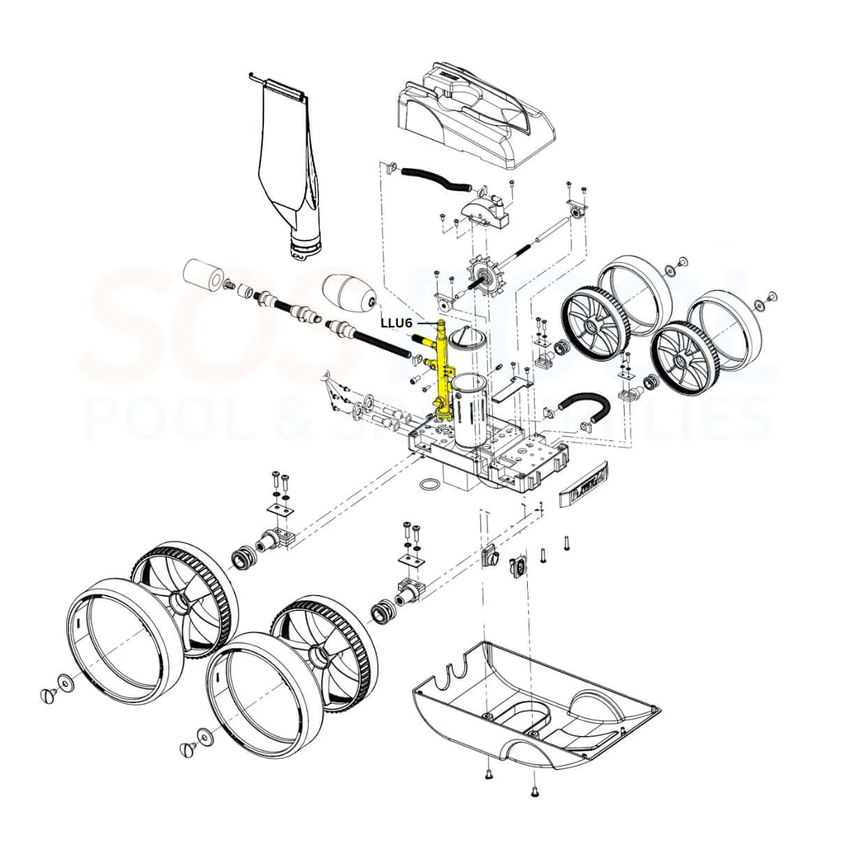 Pentair Feed Mast With O-Ring For Legend and Platinum Cleaners | LLU6