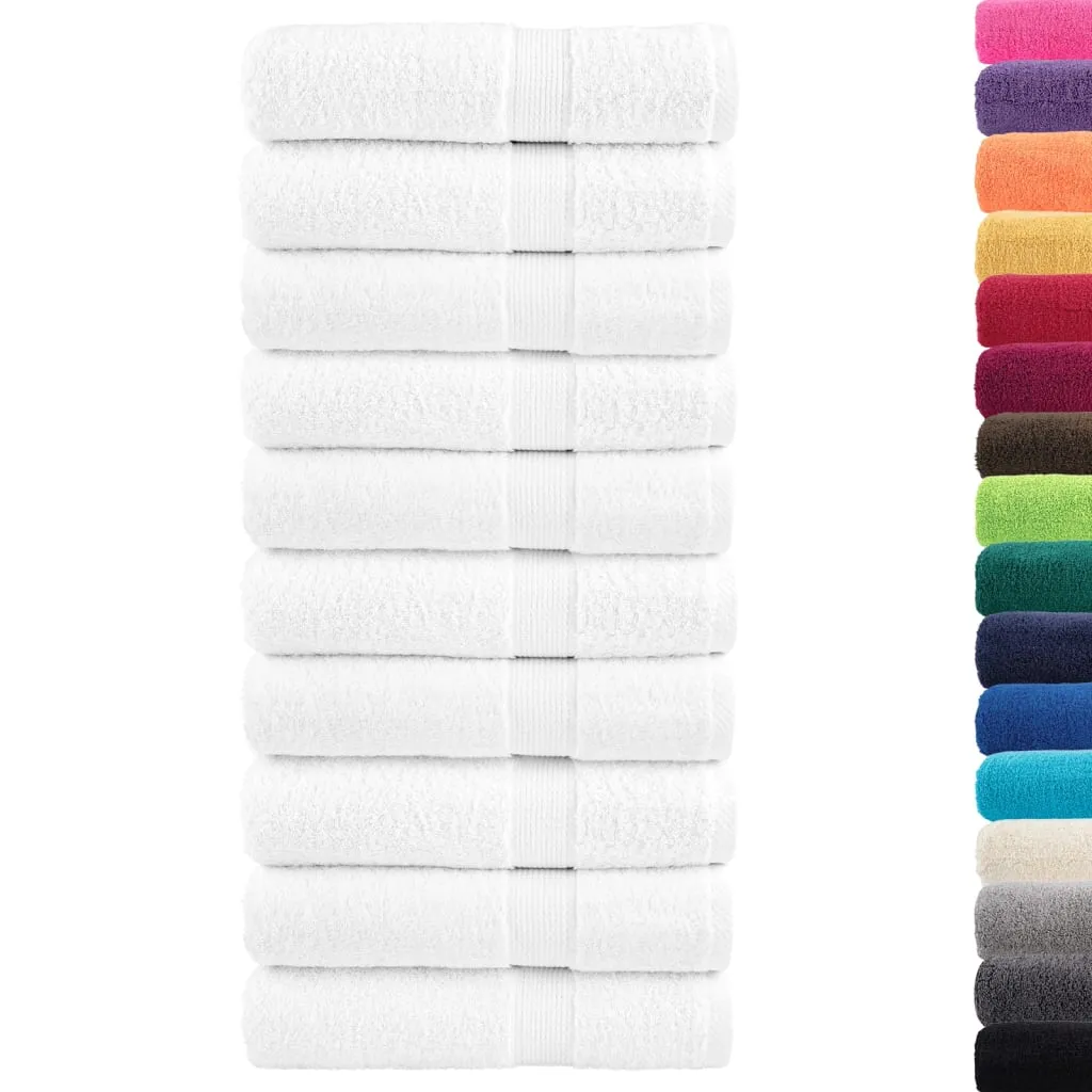 Premium Hand Towels 10pcs White 50x100cm 600gsm 100% Cotton