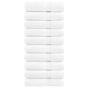 Premium Hand Towels 10pcs White 50x100cm 600gsm 100% Cotton