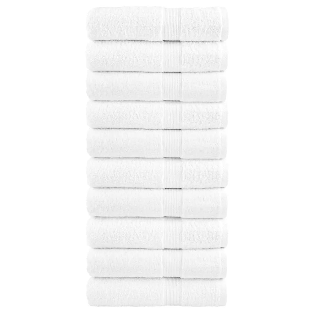 Premium Hand Towels 10pcs White 50x100cm 600gsm 100% Cotton